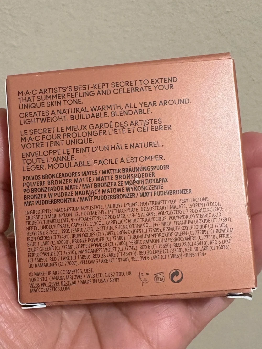 MAC Skinfinish Sunstruck Matte Bronzer -LIGHT GOLDEN Brand New Never Used.